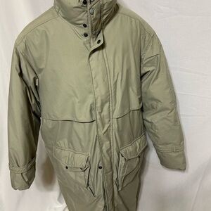 Eddie Bauer Men's Olive goose downTrench Coat